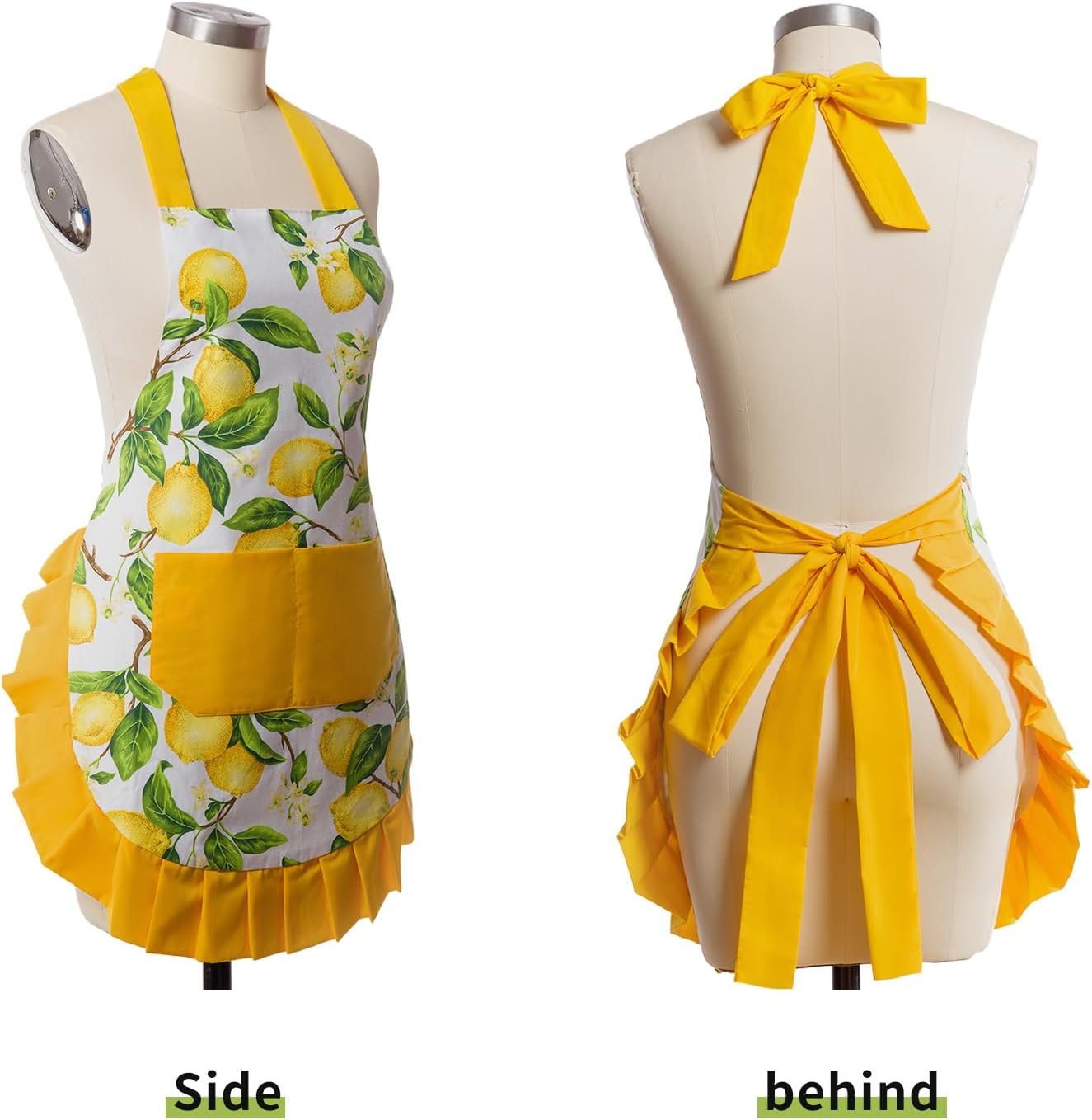 Vintage Floral Apron for Women with Functional Pockets Adjustable Neck Strap for Cooking Baking Mother's Gift - Image 2