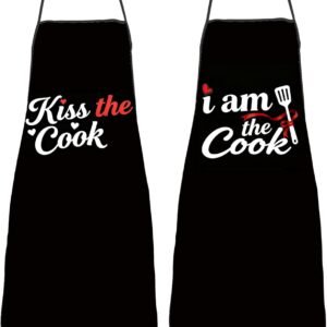 Women Mens Aprons for Cooking,Couple Gifts for Anniversary Valentine's Day, Wedding Gifts for Couples,Funny Kitchen Matching Apron for Bridal Shower,Fathers Day, Birthday, His Hers Engagement Gift