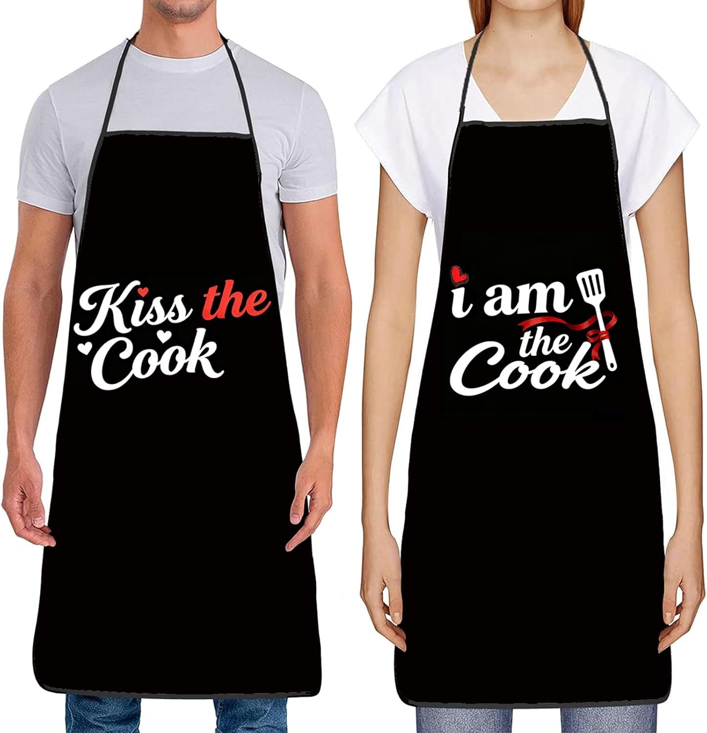 Women Mens Aprons for Cooking,Couple Gifts for Anniversary Valentine's Day, Wedding Gifts for Couples,Funny Kitchen Matching Apron for Bridal Shower,Fathers Day, Birthday, His Hers Engagement Gift - Image 2