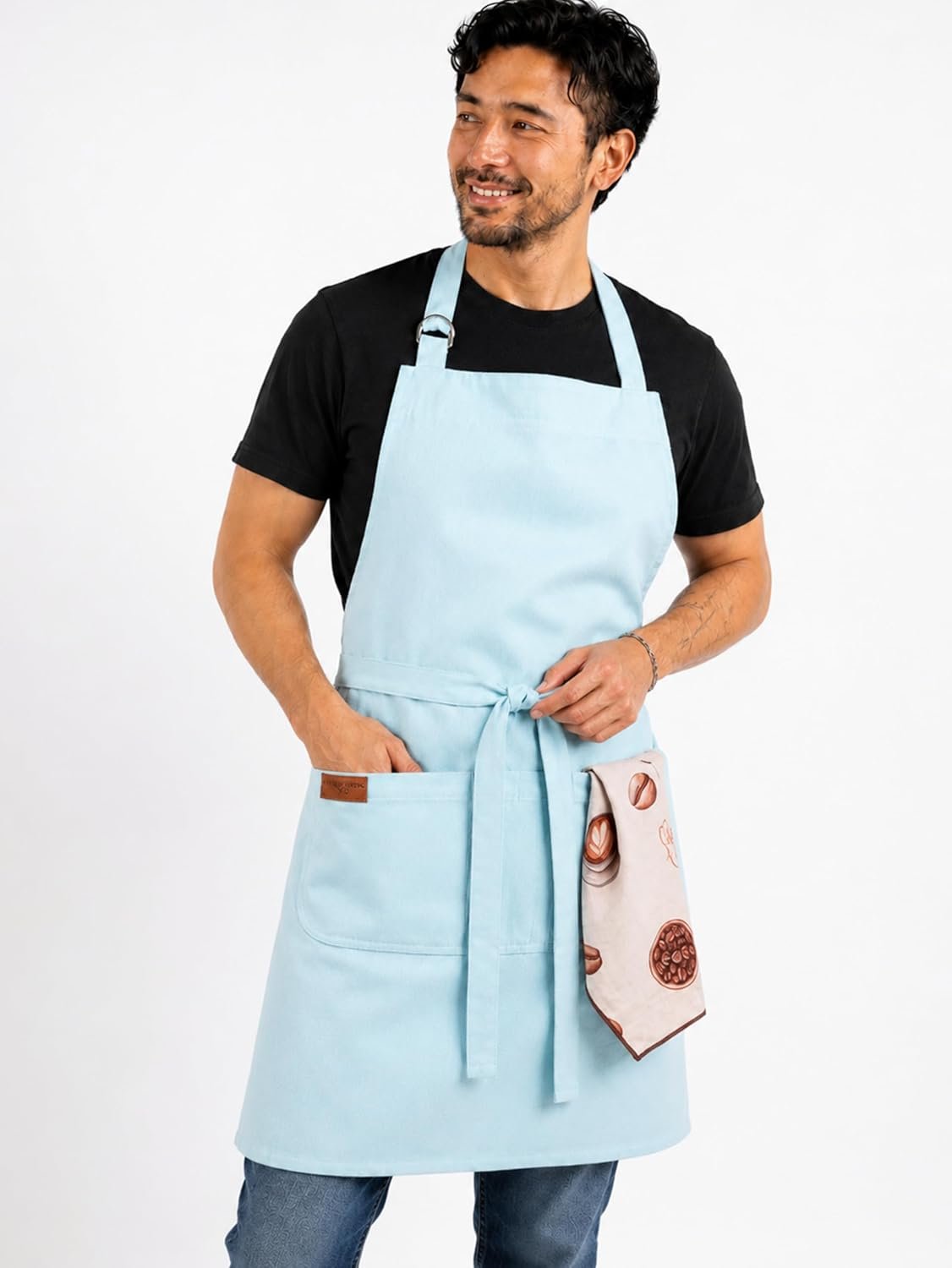 100% Cotton Kitchen Apron with 2 Pockets – Adjustable Chef Apron for Cooking Baking BBQ – Unisex Apron - Image 2