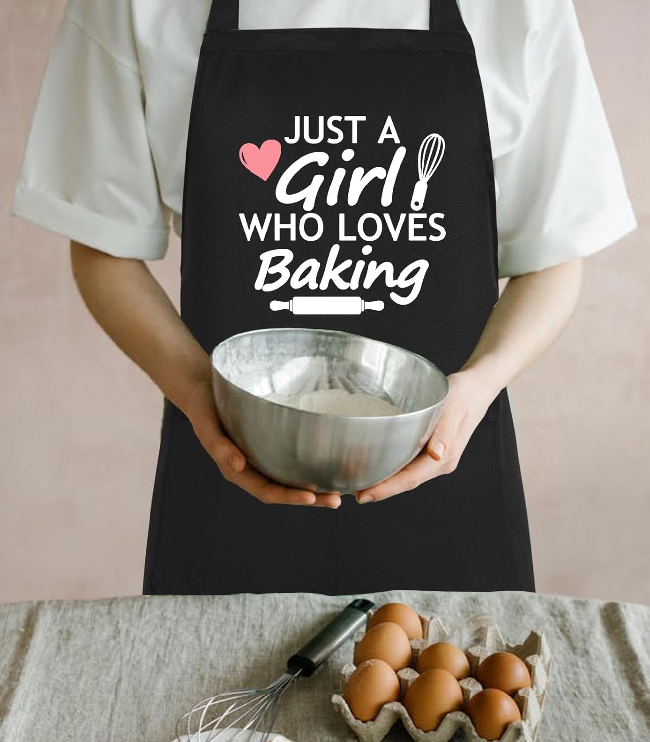 Funny Aprons for Women with Pockets, Cute Cooking Baking Kitchen Aprons for Mom Chef, Gifts for Birthday Christmas - Image 3