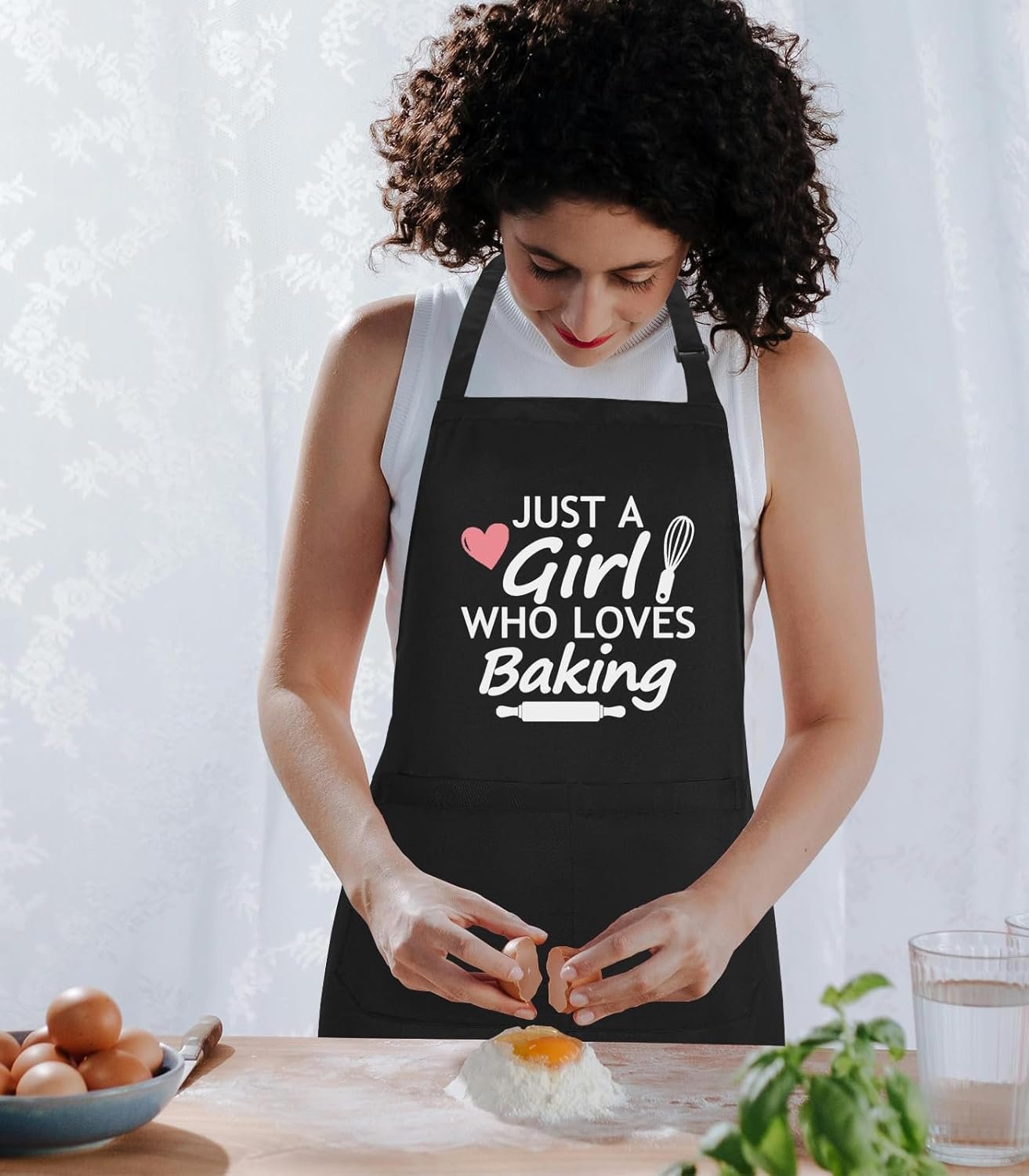 Funny Aprons for Women with Pockets, Cute Cooking Baking Kitchen Aprons for Mom Chef, Gifts for Birthday Christmas - Image 4
