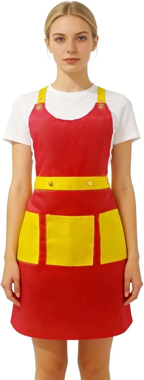 Server Aprons For Women Men With 3 Pockets, 2pc Set, Waterproof Apron For Kitchen Cooking Waitress Gardening Art Work - Image 3