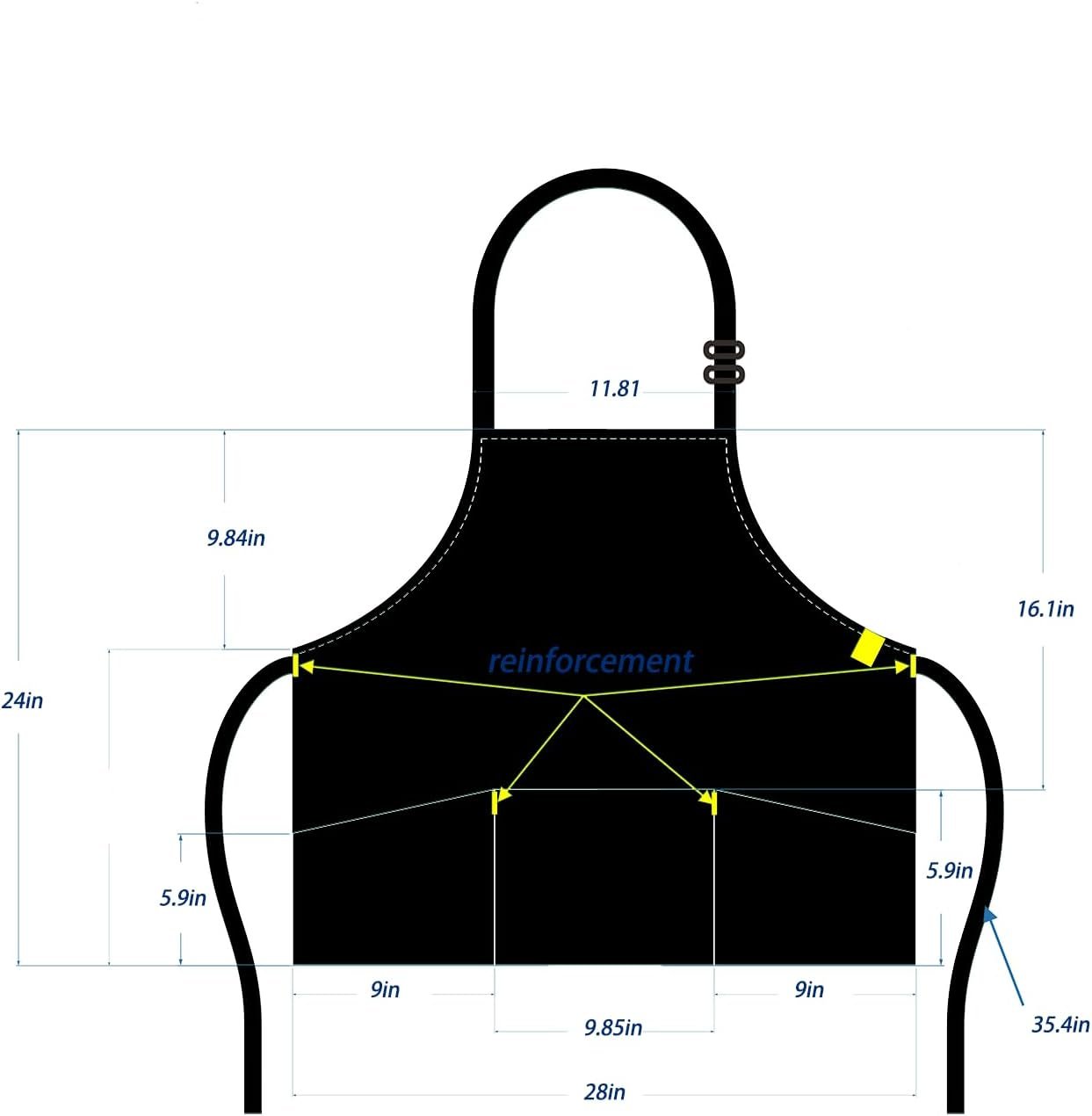 Aprons for Women with 3 Pockets, Cooking Apron with Waterproof Coating, Chef Apron Adjustable Neck Strap - Image 6