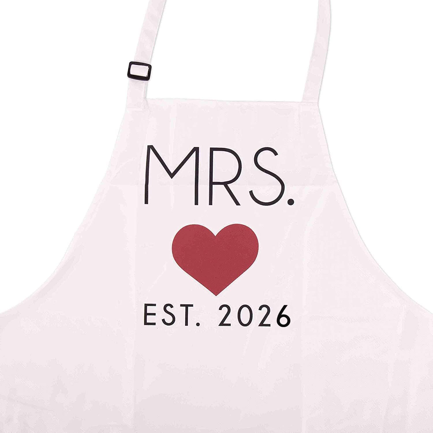 GSM Brands Mr. and Mrs. Couples Kitchen Aprons (2-Piece Set) Cute Cooking Bibs for Newlyweds - Image 4