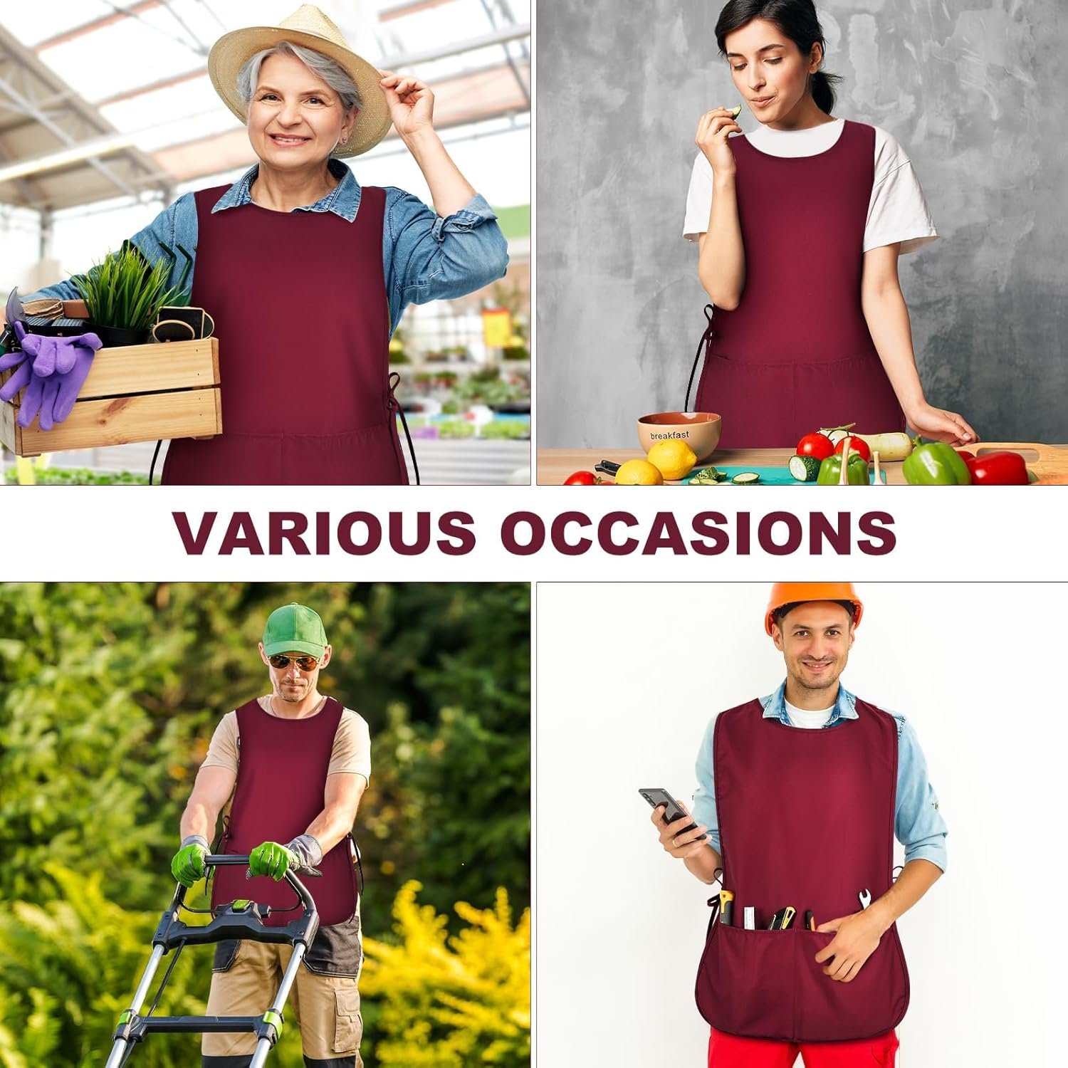 TFTAFAN Cobbler Apron Unisex Waterproof Apron with 2 Deep Pockets Art Smock for Painting Cleaning Artiest Apron work kitchen - Image 4