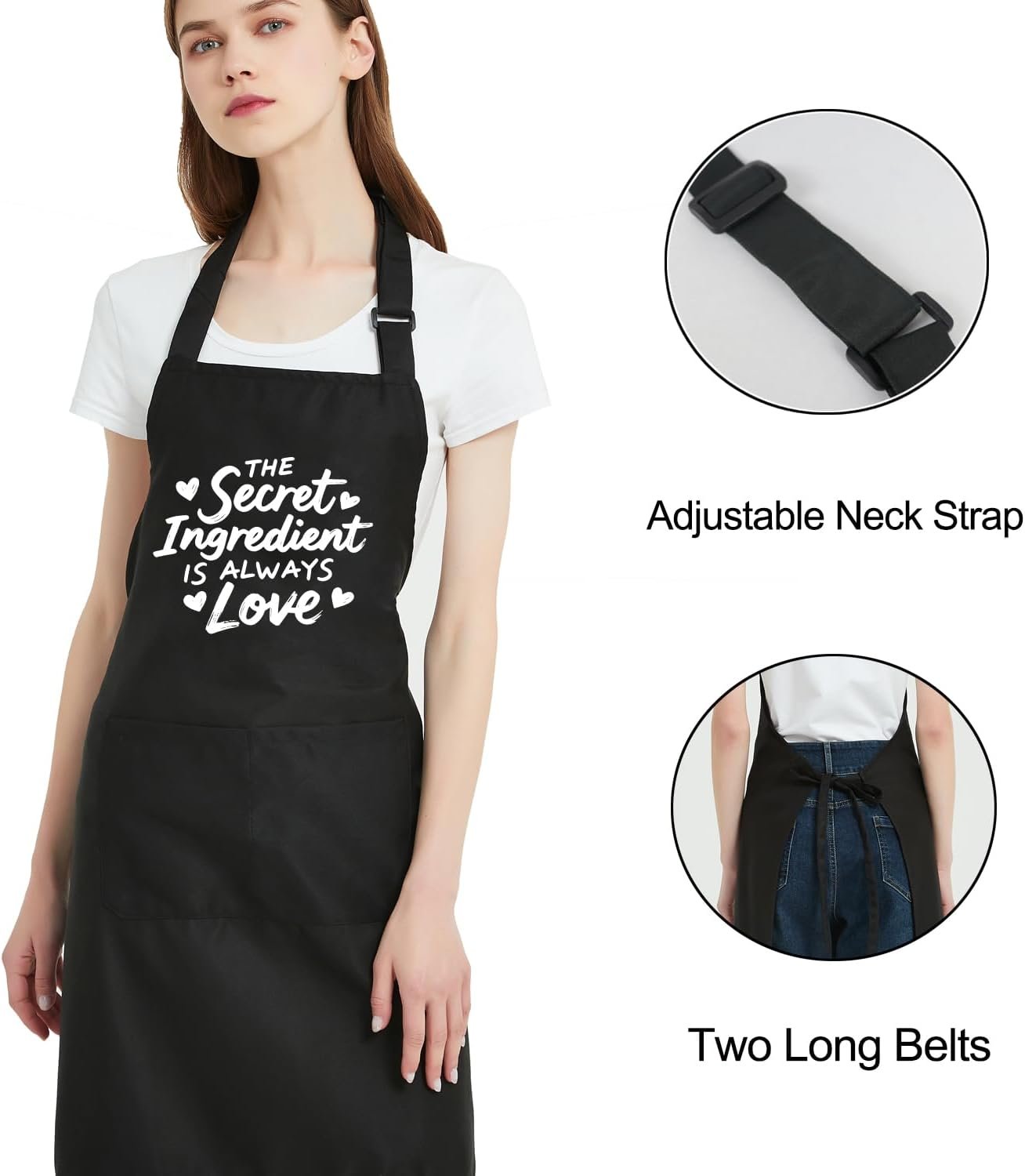Funny Aprons for Women with Pockets, Cute Aprons for Cooking Kitchen, Mothers Day Christmas Birthday Gifts for Mom - Image 5