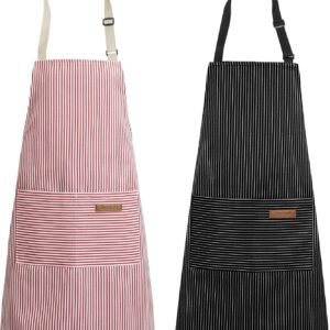 Syntus Apron for Men Women, Adjustable Cooking Kitchen Chef Aprons with 2 Pockets