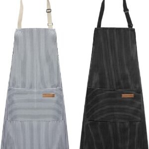 Syntus Apron for Men Women, Adjustable Cooking Kitchen Chef Aprons with 2 Pockets