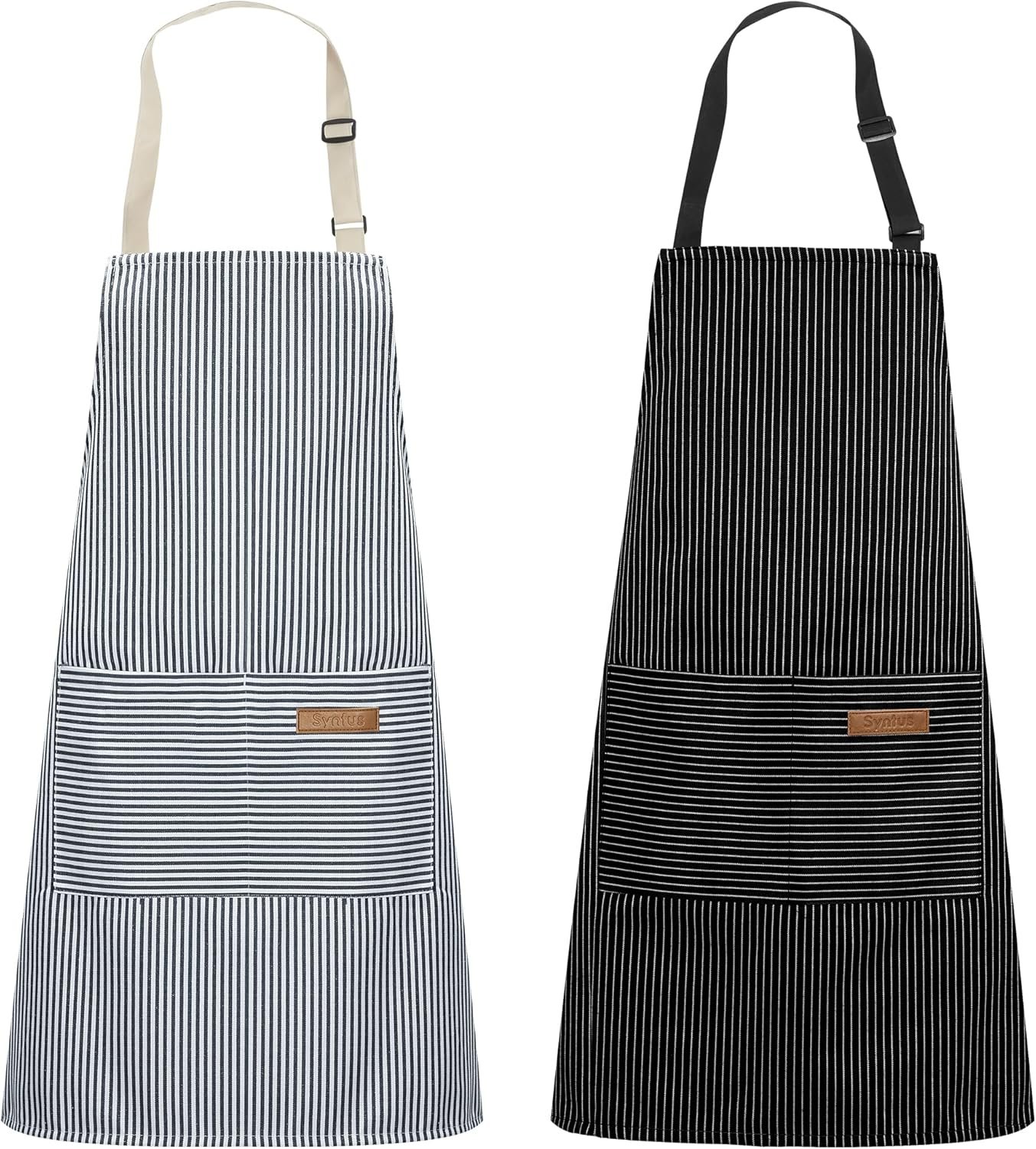 Syntus Apron for Men Women, Adjustable Cooking Kitchen Chef Aprons with 2 Pockets