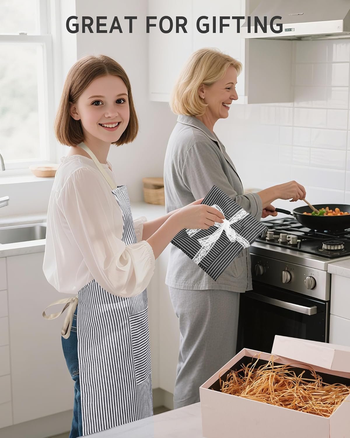 Syntus Apron for Men Women, Adjustable Cooking Kitchen Chef Aprons with 2 Pockets - Image 7
