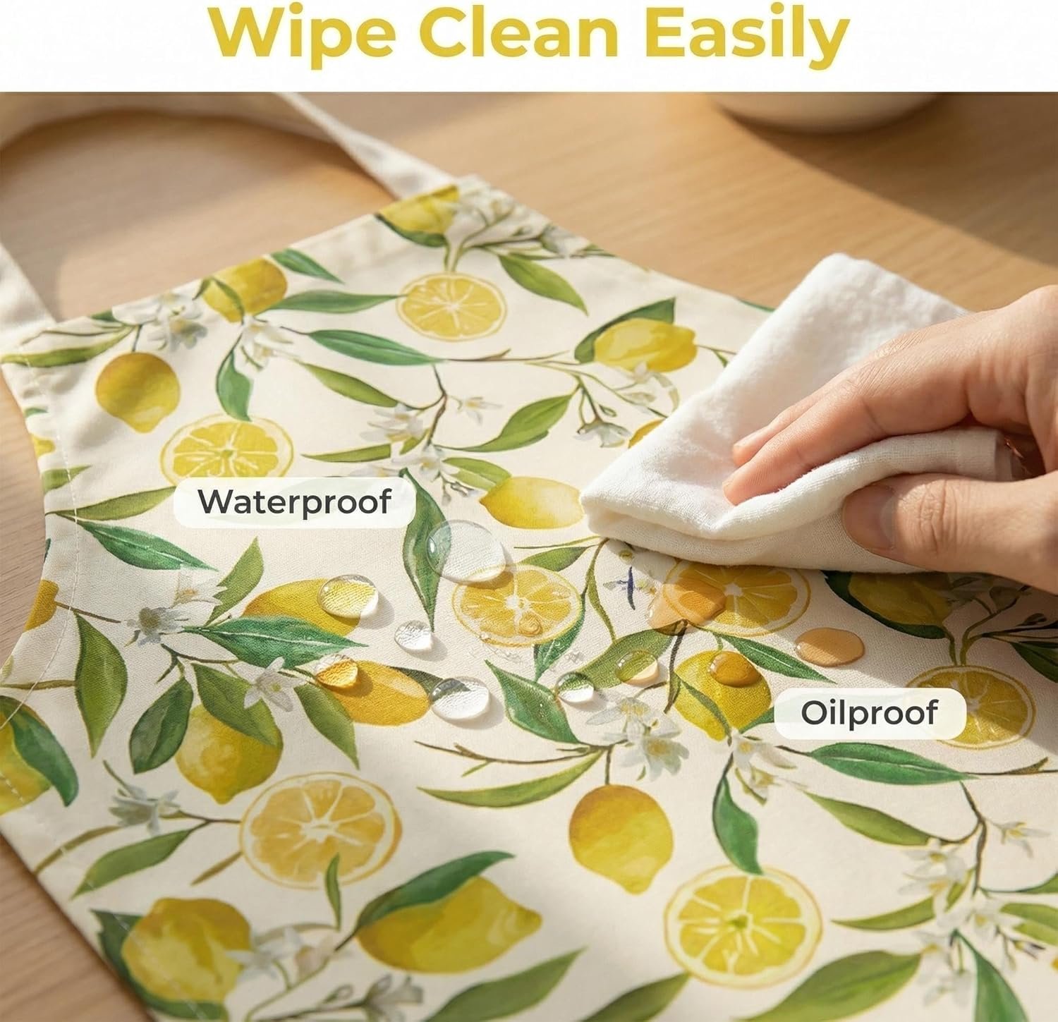 Kitchen Apron for Women Thick Lemon Apron Cooking Adjustable for Baking Chef Men Cooking Mothers Day Gifts - Image 5