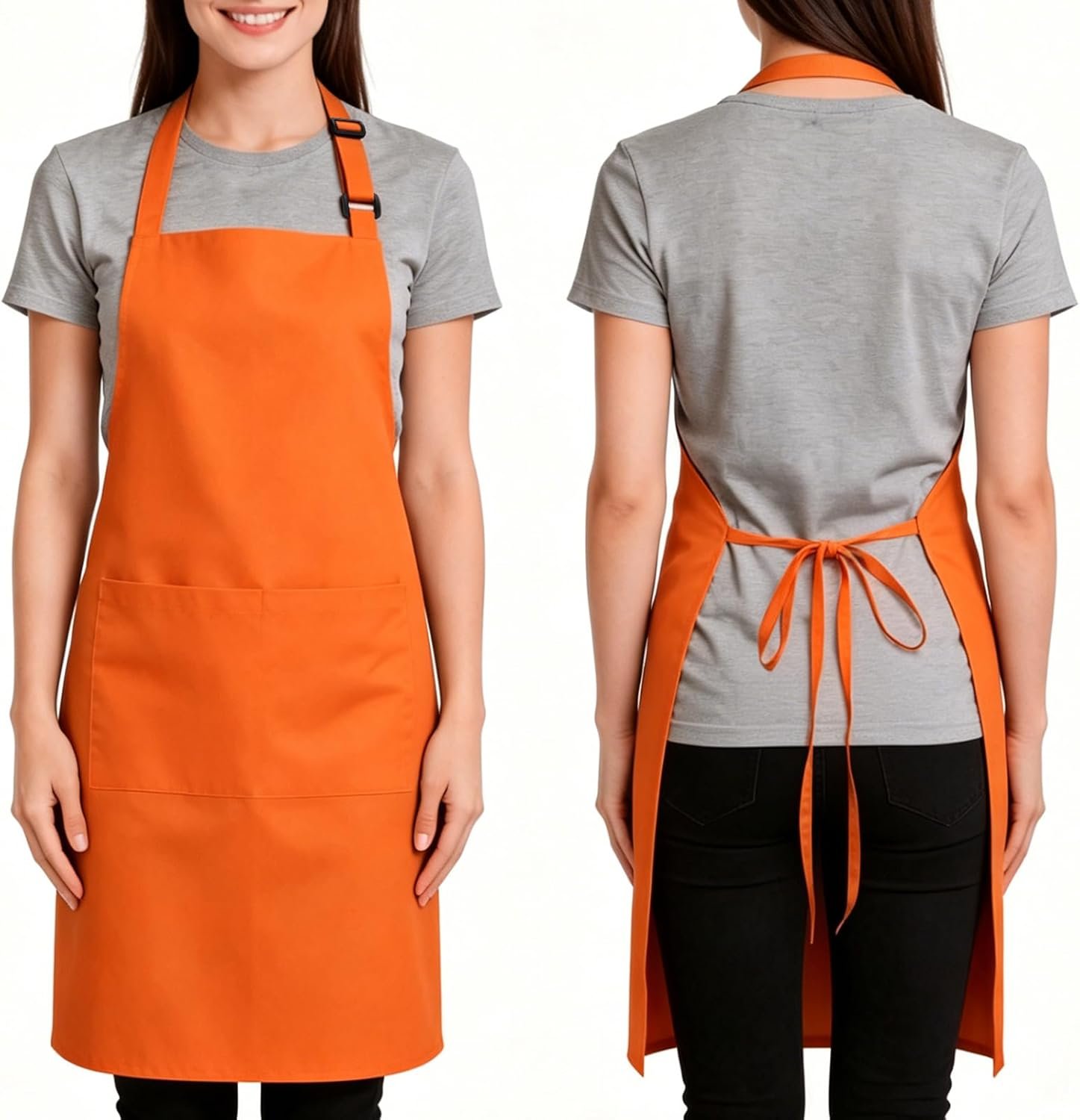 Large Chef Apron for Men and Women, Cooking Kitchen Aprons with 2 Large Pockets Water Oil Resistant - Image 2