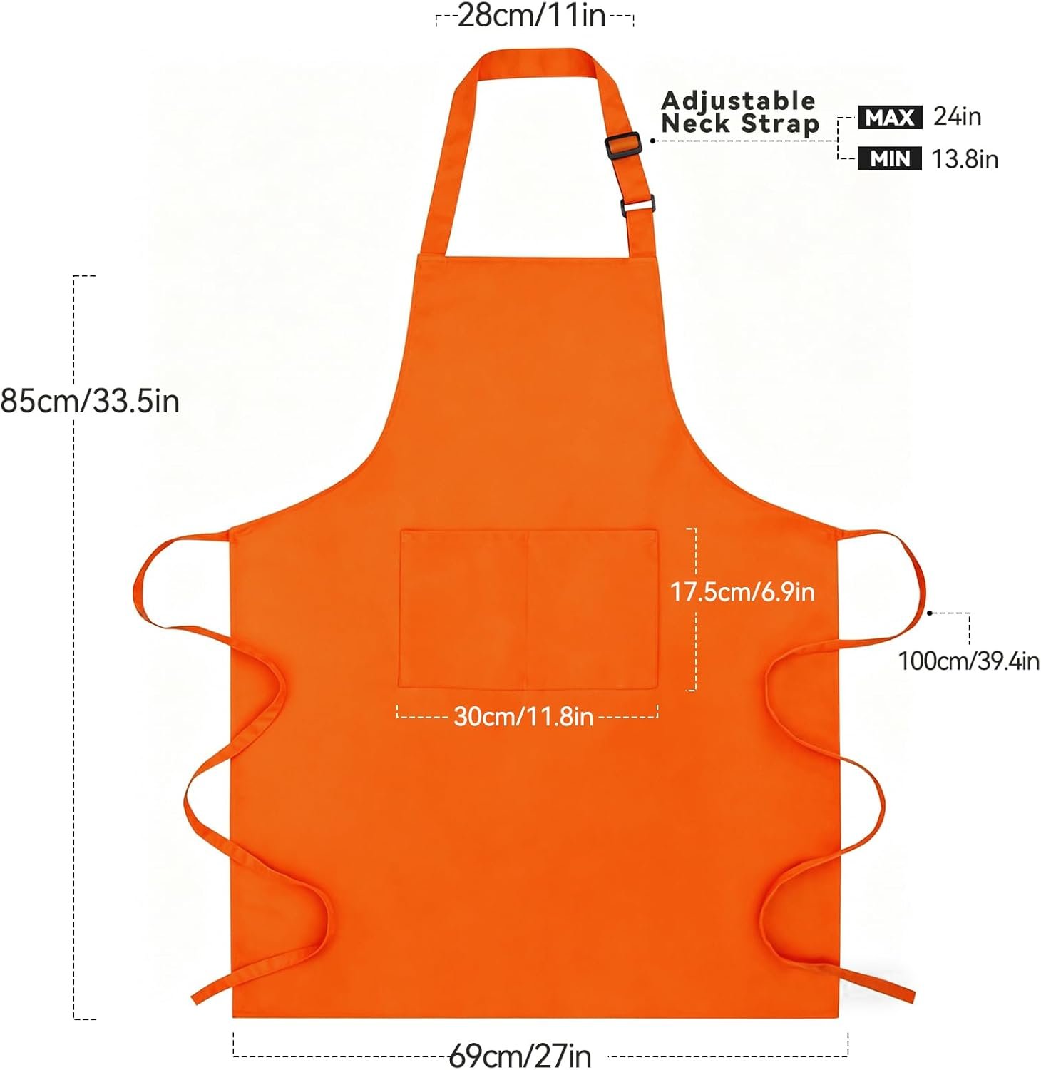 Large Chef Apron for Men and Women, Cooking Kitchen Aprons with 2 Large Pockets Water Oil Resistant - Image 7