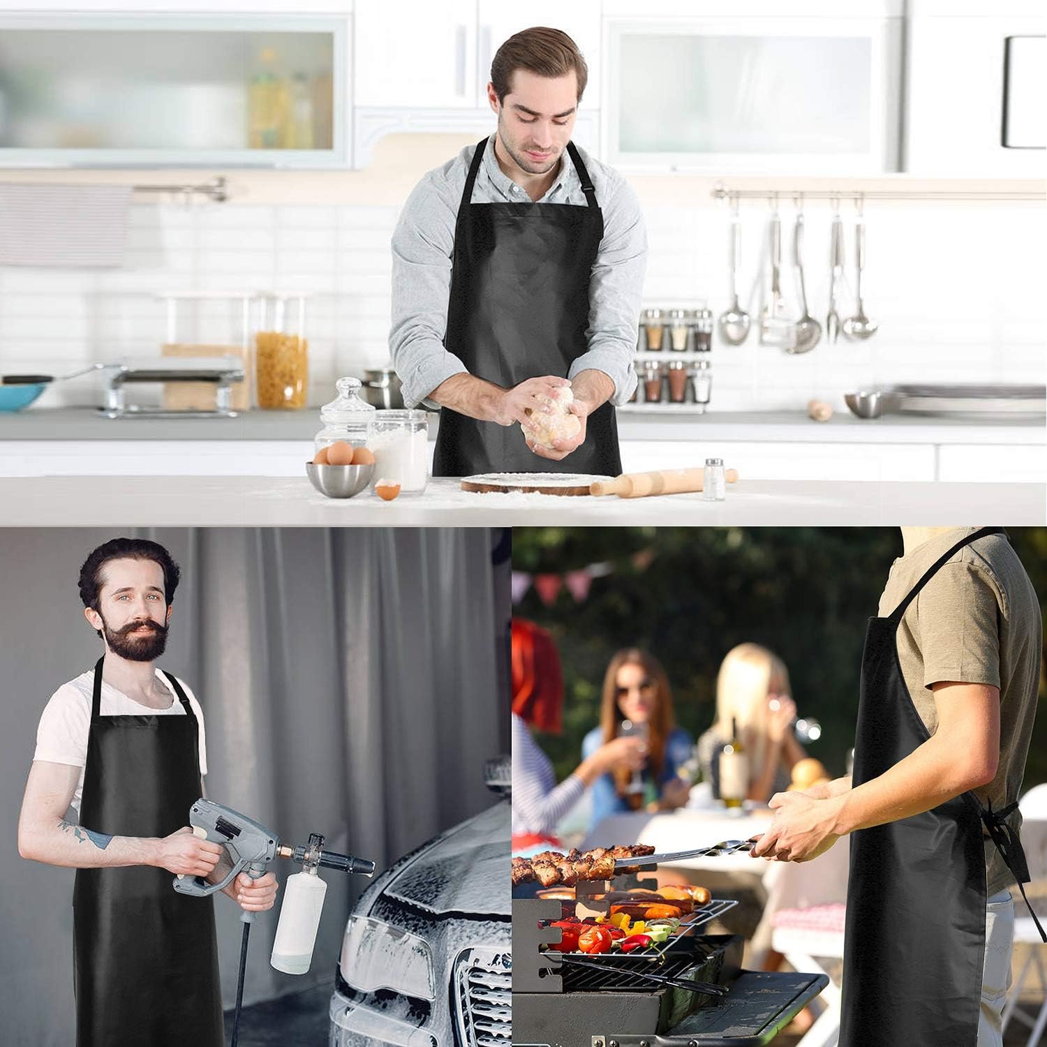 Gotega Waterproof Rubber Vinyl Apron Adjustable Dishwasher Apron - Apron for Women Men Heavy Duty Work Apron - Image 3