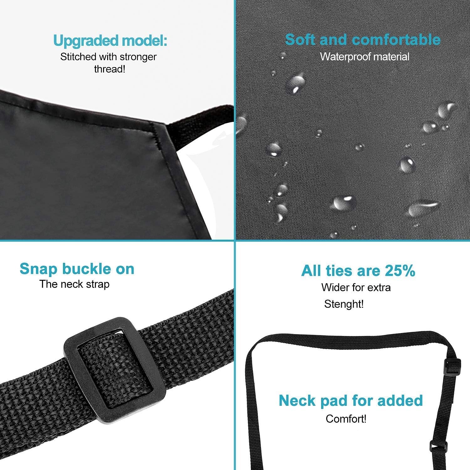 Gotega Waterproof Rubber Vinyl Apron Adjustable Dishwasher Apron - Apron for Women Men Heavy Duty Work Apron - Image 5