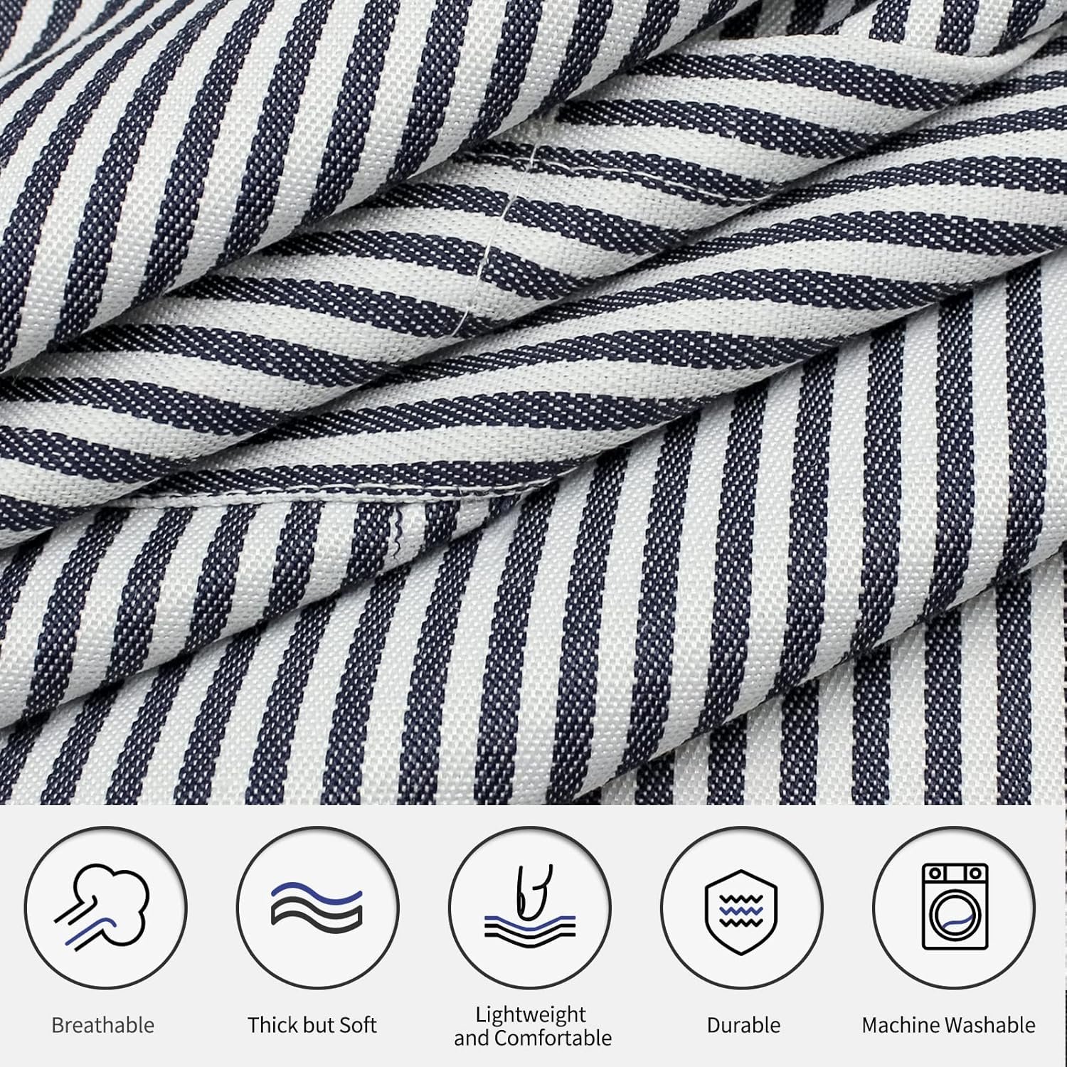 NLUS 2 Pack Cooking Aprons for Women with Pockets, Adjustable Kitchen Bib Aprons Chef Aprons for Women Men(Blue Pinstripes) - Image 3