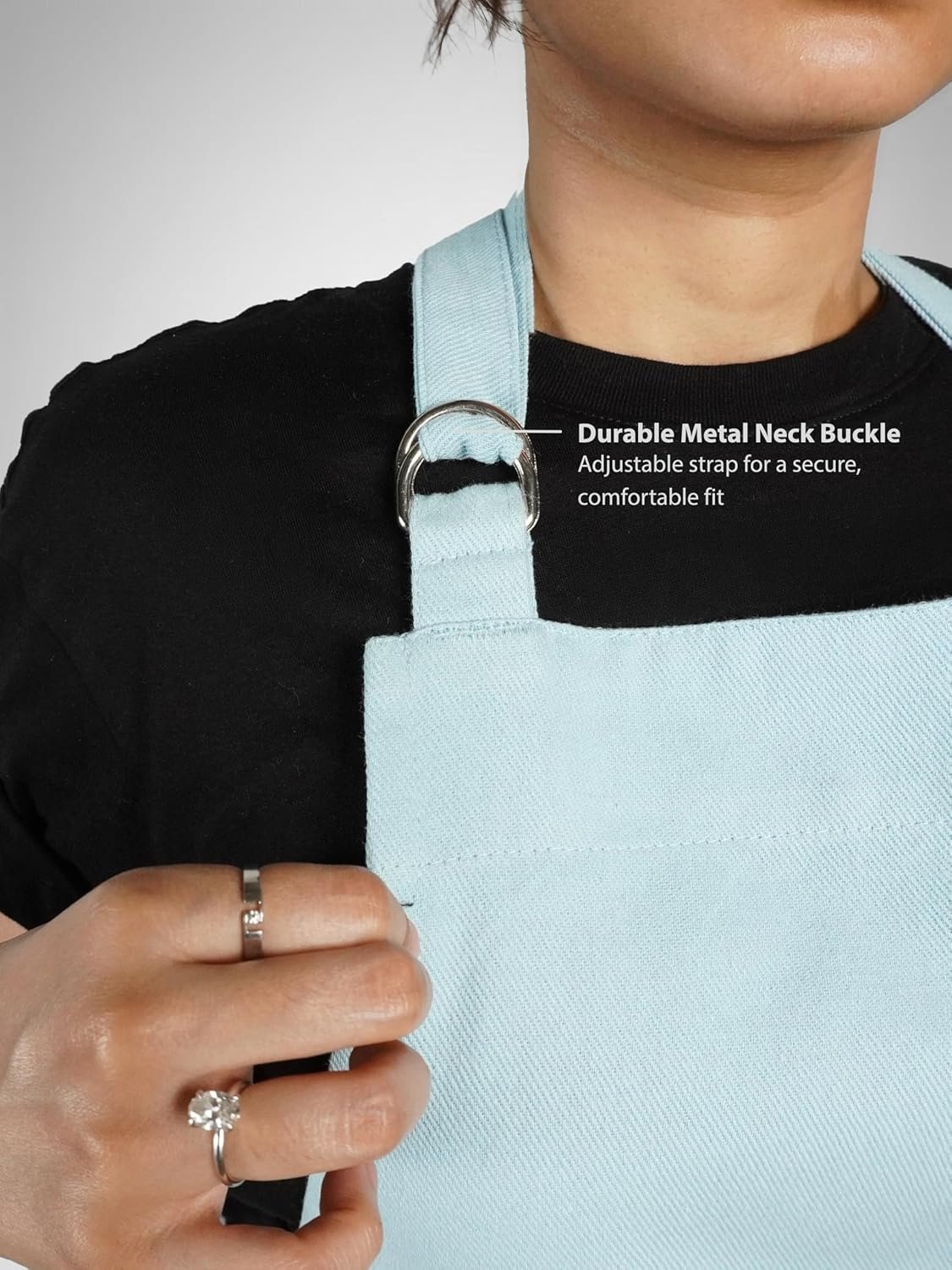 100% Cotton Kitchen Apron with 2 Pockets – Adjustable Chef Apron for Cooking Baking BBQ – Unisex Apron - Image 3