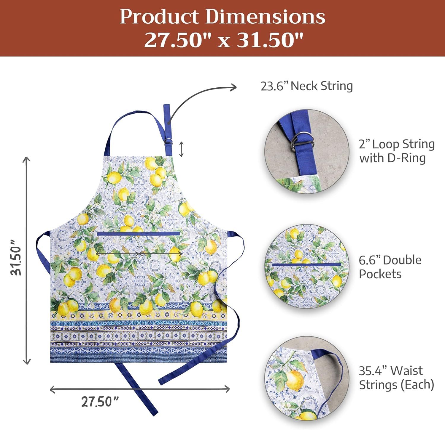 Maison d' Hermine 100% Cotton Apron for women with Pocket Kitchen Chef Apron for Men Cooking Spring Summer - Image 7