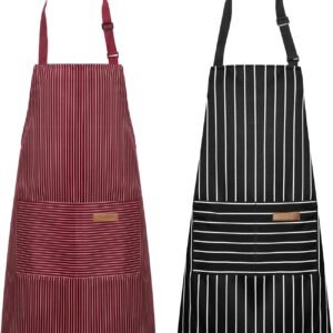 Syntus Apron for Men Women, Adjustable Cooking Kitchen Chef Aprons with 2 Pockets