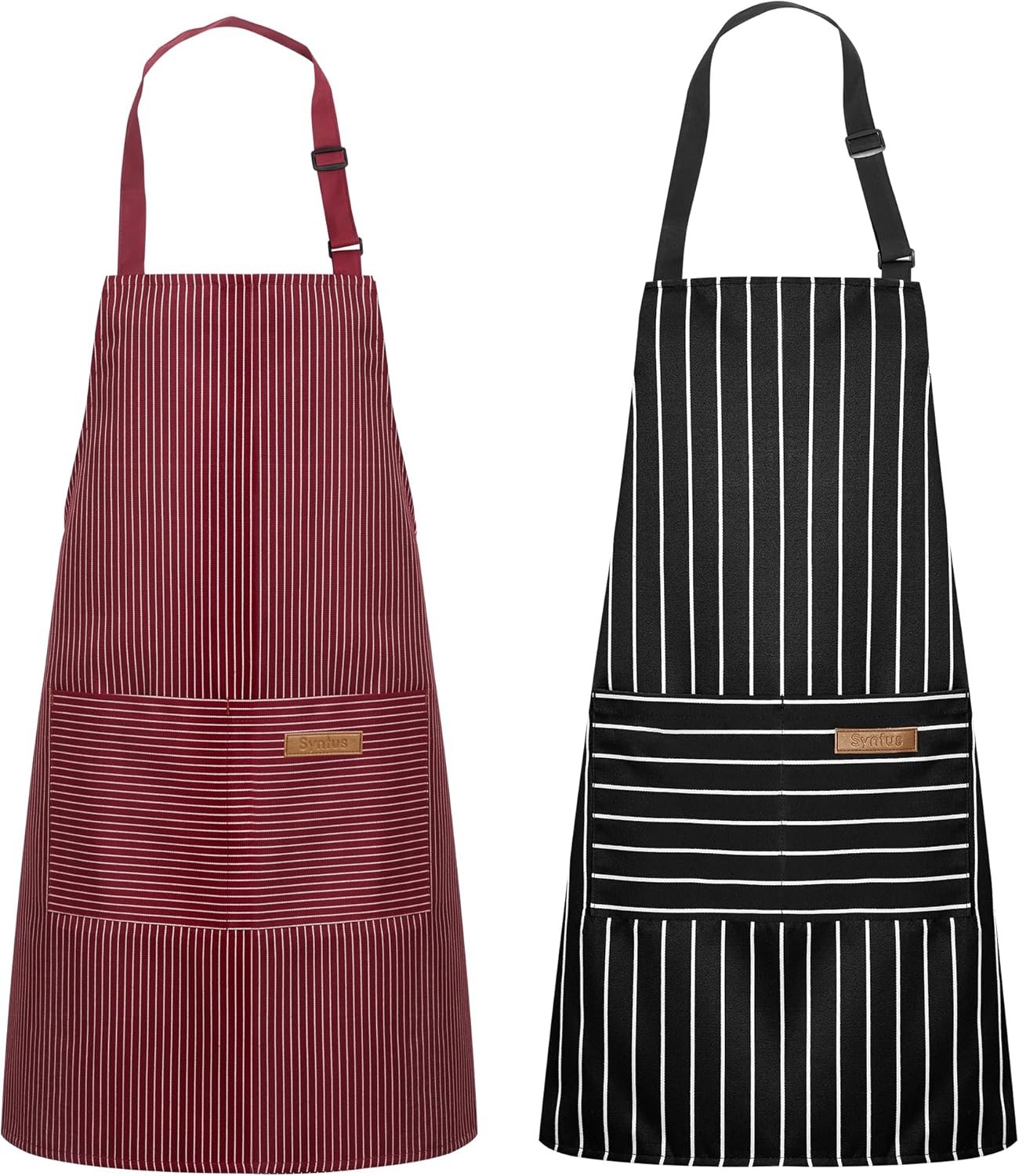 Syntus Apron for Men Women, Adjustable Cooking Kitchen Chef Aprons with 2 Pockets