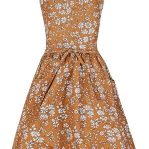 Pinknoke Vintage Pinafore Apron Dress for Women with Pockets Cute Floral Chef Aprons for Kitchen Cooking Baking Gardening