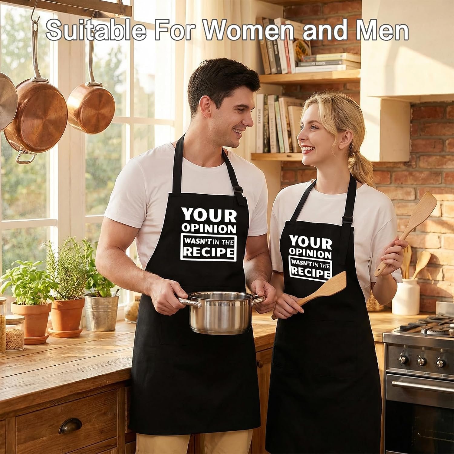 APRONPANDA Funny Kitchen Cooking BBQ Aprons for Men Women, Fathers Day Birthday Gifts for Husband, Dad, Mom, Wife, Aunt, Uncle, Grandpa - Image 4