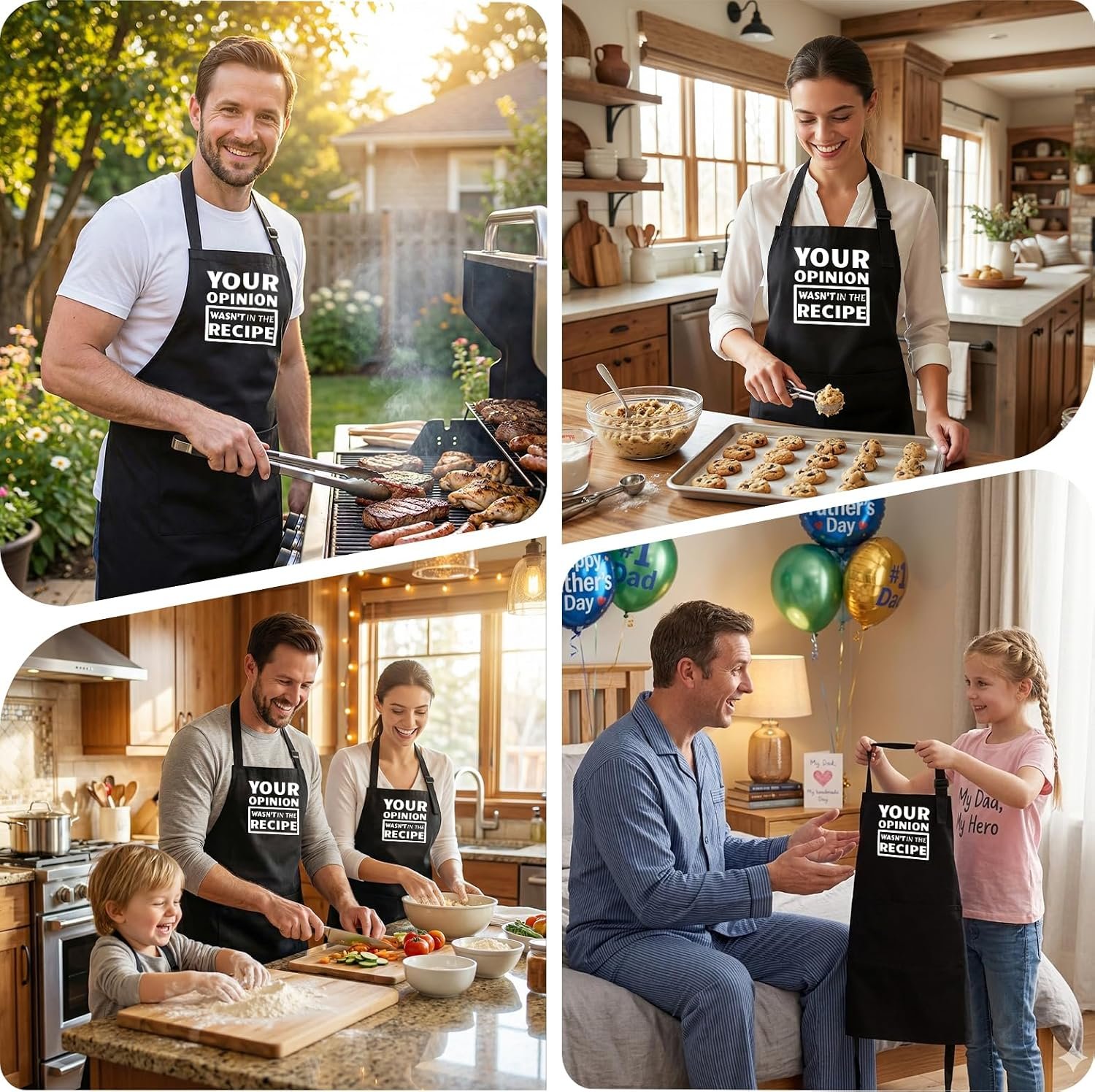 APRONPANDA Funny Kitchen Cooking BBQ Aprons for Men Women, Fathers Day Birthday Gifts for Husband, Dad, Mom, Wife, Aunt, Uncle, Grandpa - Image 6