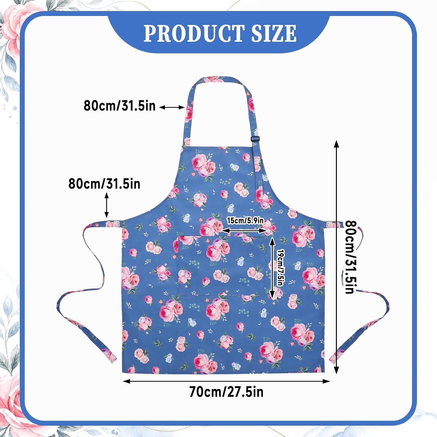 2 Pack Aprons for Women with Pocket Adjustable Aprons for Kitchen Cooking Gardening Apron Gifts for Birthday Mothers Day Salon - Image 7