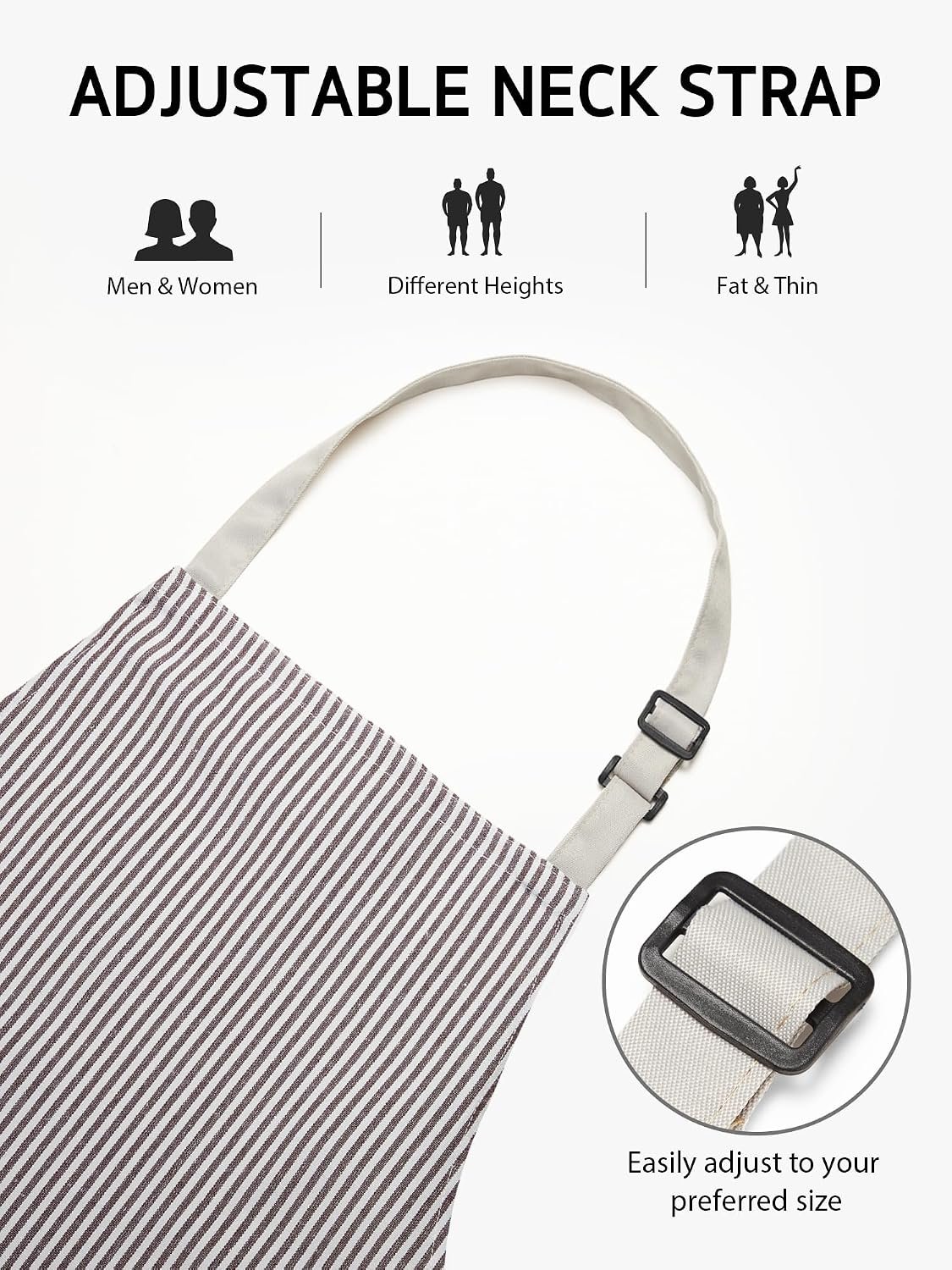 Syntus Apron for Men Women, Adjustable Cooking Kitchen Chef Aprons with 2 Pockets - Image 3