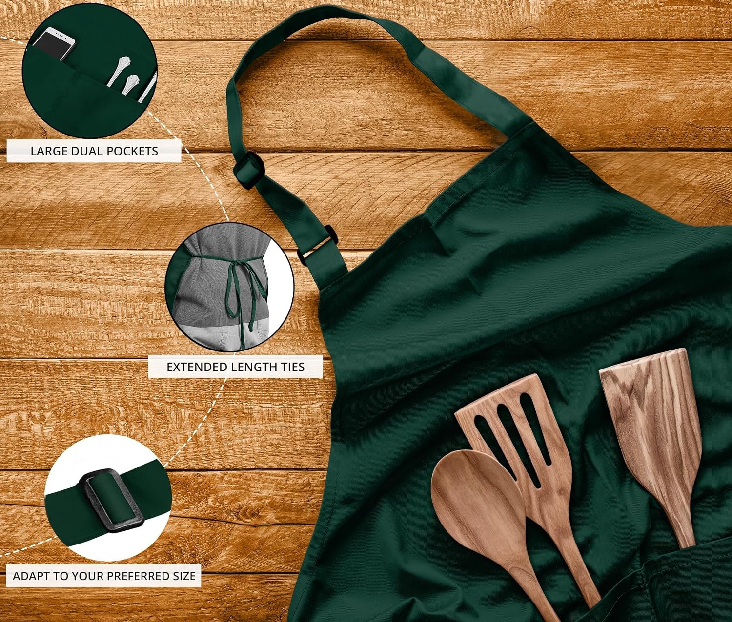 Utopia Kitchen 10 Pack Bib Apron Adjustable with 2 Pockets, Water and Oil Resistant, Cooking Kitchen Chef Apron for Women Men - Image 4