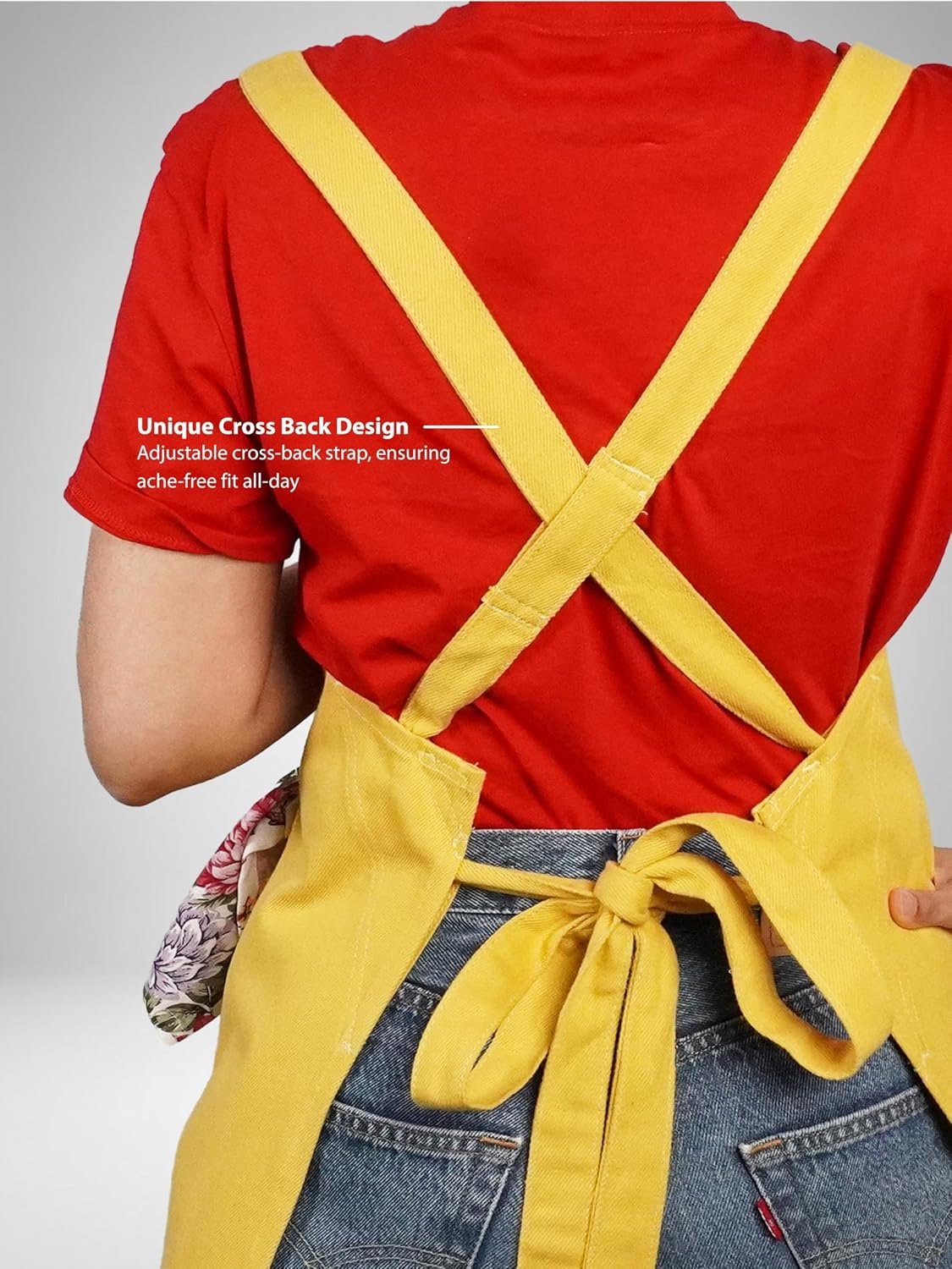 100% Cotton Kitchen Apron with 2 Pockets – Adjustable Chef Apron for Cooking Baking BBQ – Unisex Apron - Image 5