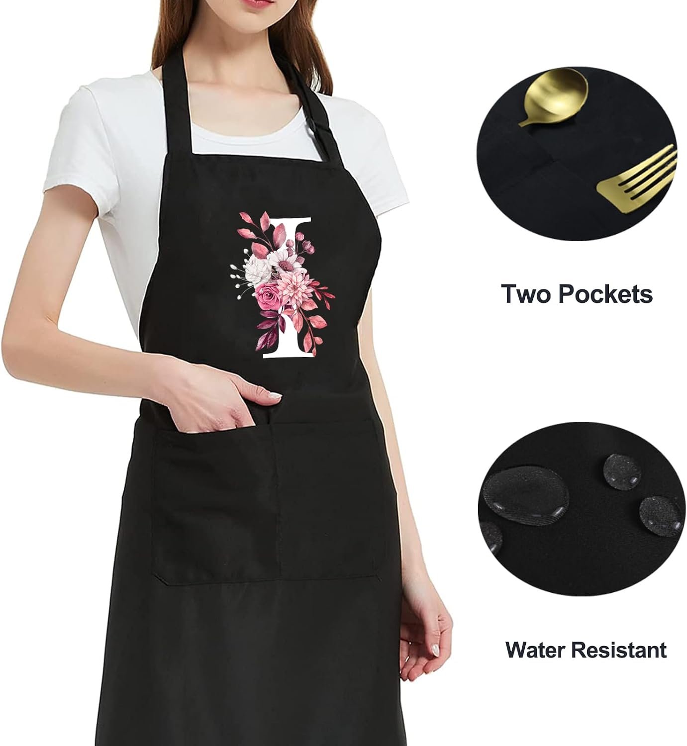 Personalized Aprons for Women with Pockets, Cute Aprons for Women Chef Baking, Cooking Gifts for Mom Birthday - Image 5