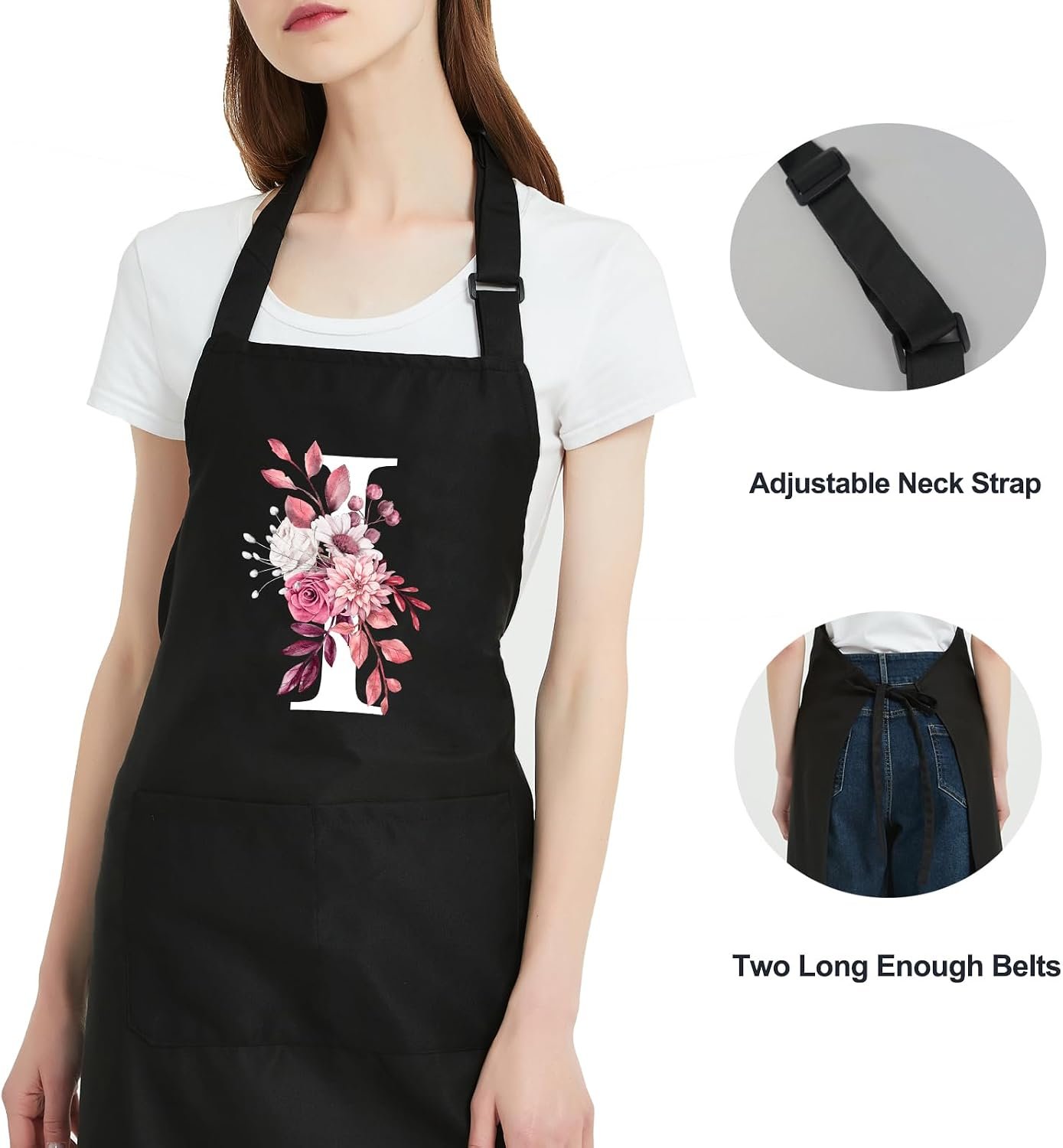 Personalized Aprons for Women with Pockets, Cute Aprons for Women Chef Baking, Cooking Gifts for Mom Birthday - Image 6