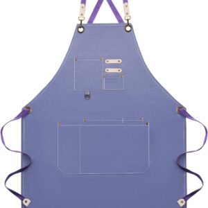 Dulabi Apron, Adjustable Chef Apron for Women and Men with Large Pockets, Cooking Kitchen Apron with Back Straps
