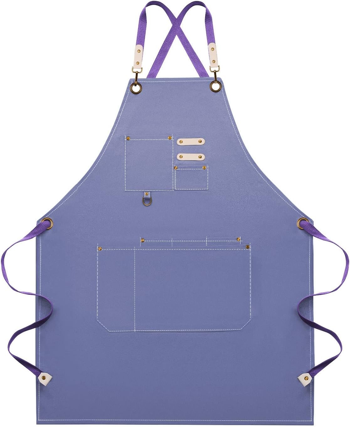 Dulabi Apron, Adjustable Chef Apron for Women and Men with Large Pockets, Cooking Kitchen Apron with Back Straps