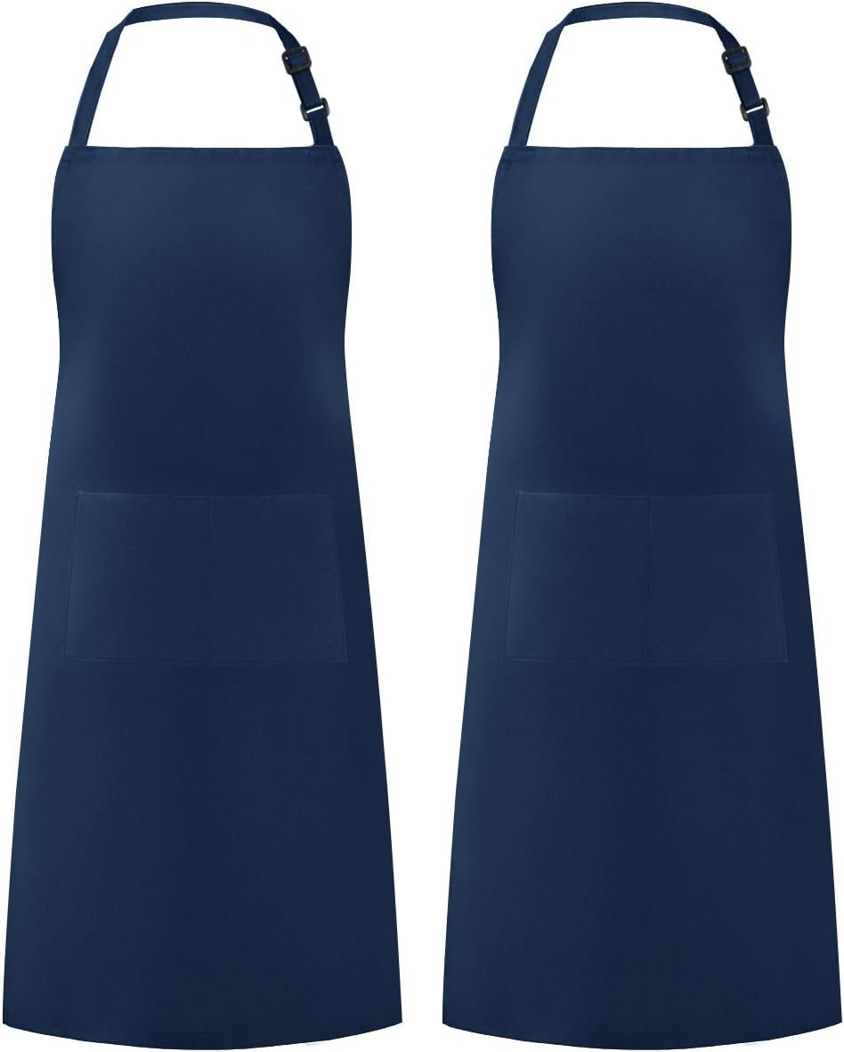 Syntus Apron for Men Women, Adjustable Cooking Kitchen Chef Aprons with 2 Pockets