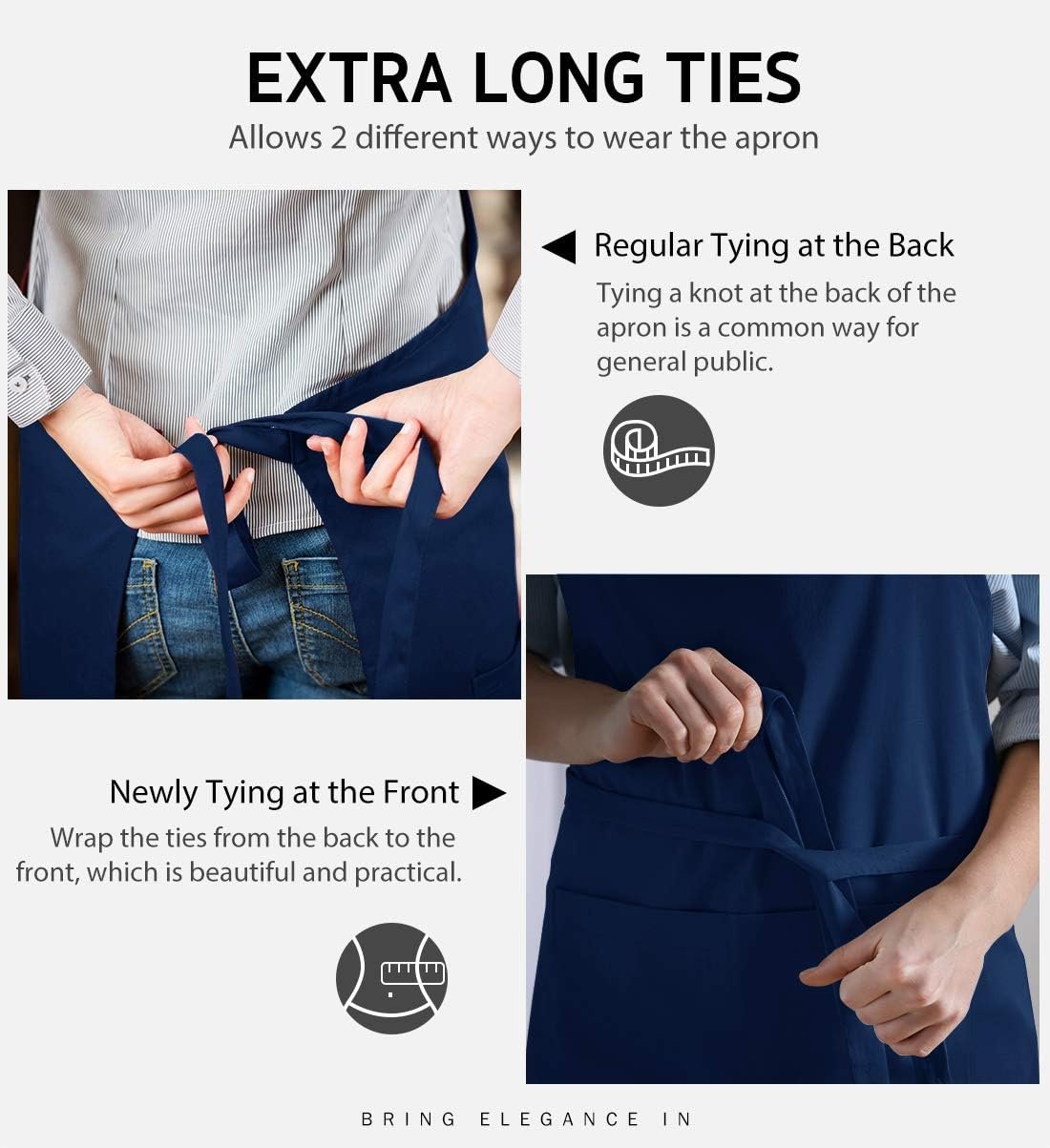 Syntus Apron for Men Women, Adjustable Cooking Kitchen Chef Aprons with 2 Pockets - Image 4