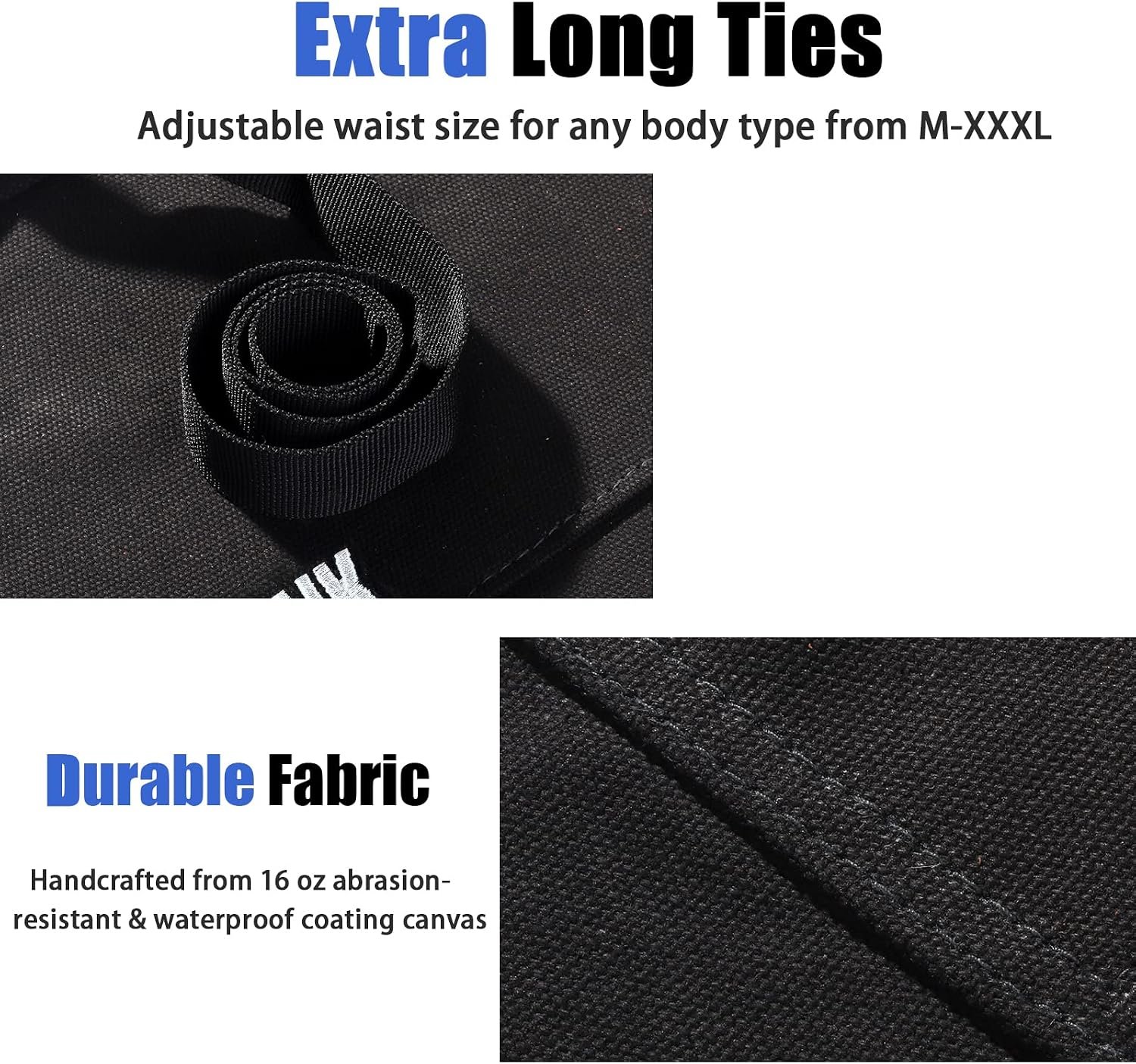 QeeLink Professional Grade Chef Apron for Kitchen, BBQ and Grill with 10 Tool Pockets - Water Resistant Canvas Apron with Quick Release Buckle, Adjustable M to XXXL for Men & Women, Black - Image 3