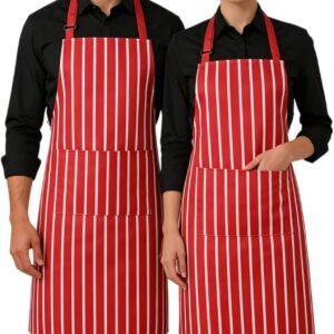 2 Pack Aprons for Cooking with Pockets for Women Men Chef Kitchen Apron BBQ Adult Bibs