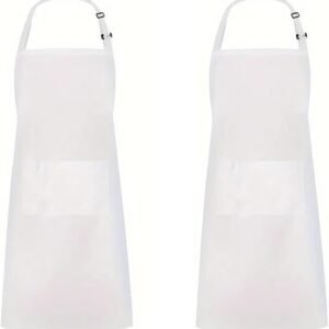2 Pieces Chef Aprons Adjustable Apron with 2 Pockets Kitchen Cooking Baking Painting Aprons for Men Women
