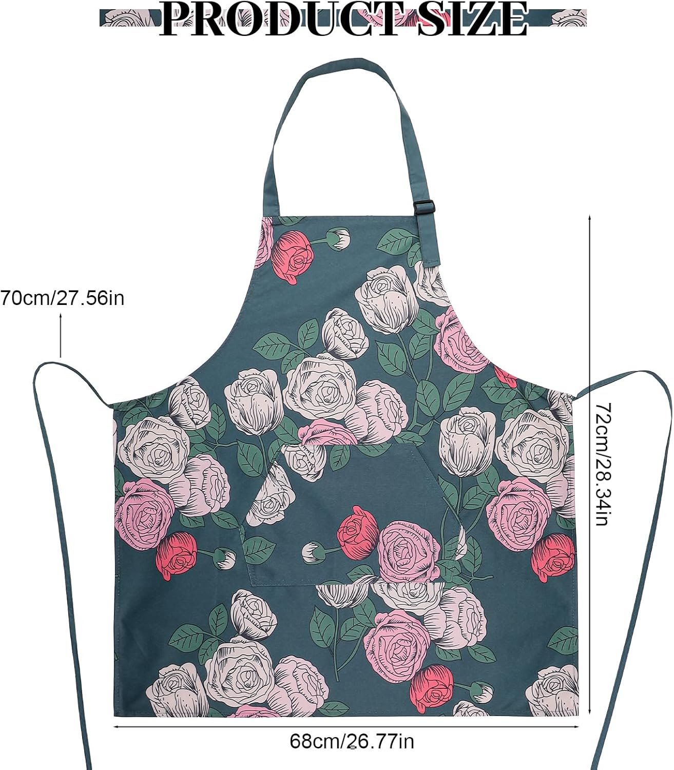 3 Pack Floral Aprons for Women with 2 Pockets, Mother's Day Women Apron Waterproof Adjustable Cooking Aprons for Kitchen, Gardening, Baking, Salon Apron Gift for Mom Wife Sister Grandma - Image 2