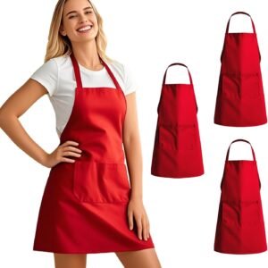 3 Pack Kitchen Cooking Aprons with 2 pockets, Aprons for Women/Man/Chef with Pockets,Aprons Kitchen Craftsmanship