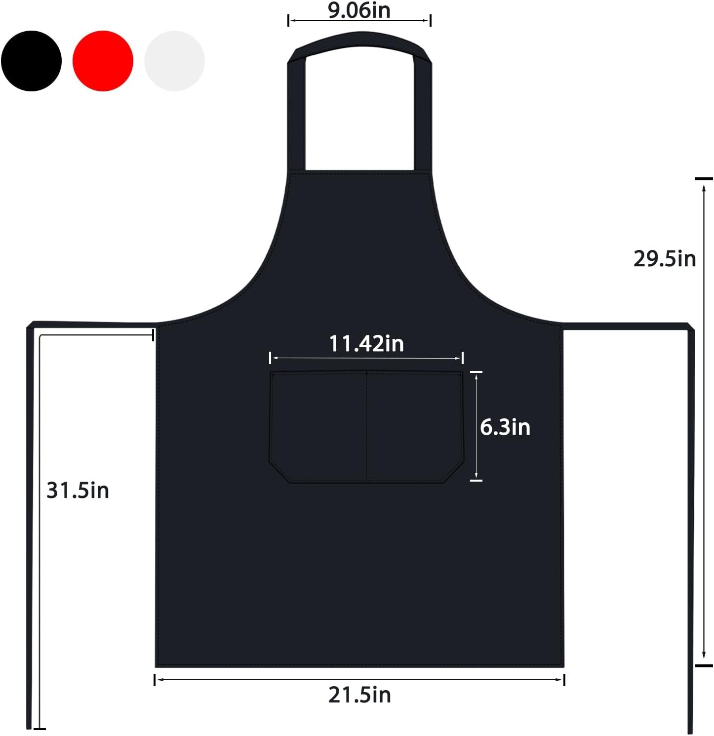 3 Pack Kitchen Cooking Aprons with 2 pockets, Aprons for Women/Man/Chef with Pockets,Aprons Kitchen Craftsmanship - Image 2