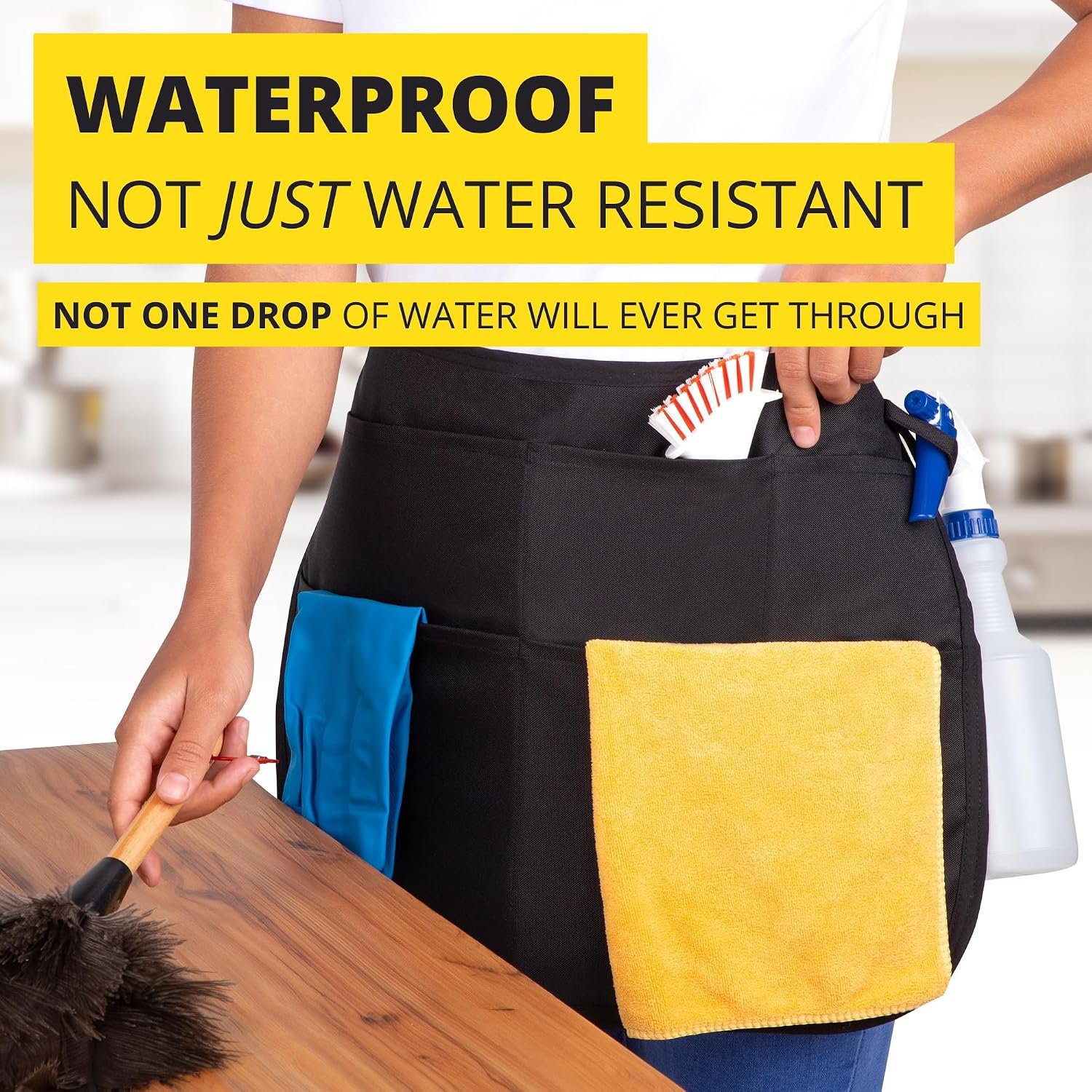 5-Pocket Waterproof Professional Cleaning Apron. Made for Pro Cleaners. Like a Cleaning Caddy Around Your Waist - Image 2