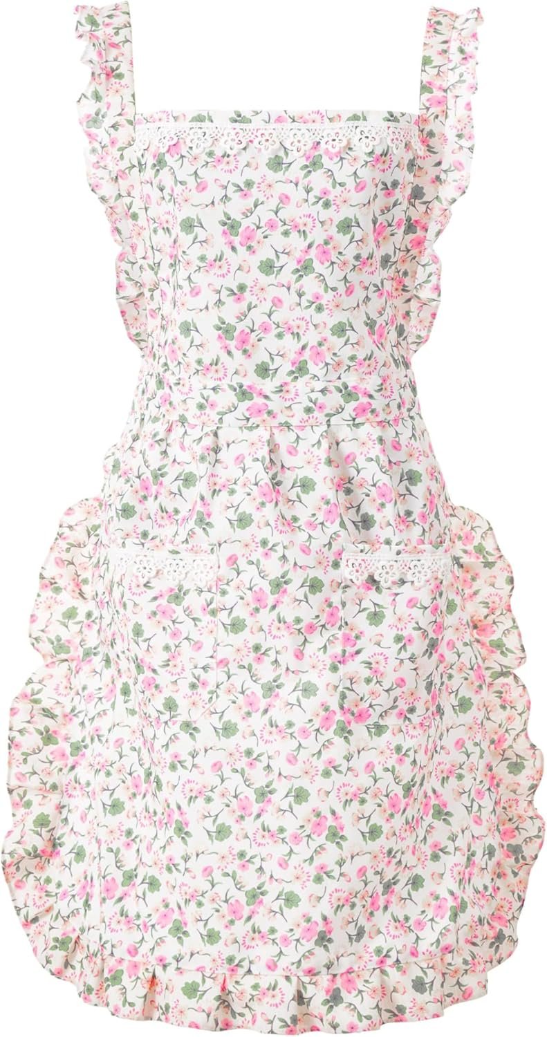 Aoomzoon Cute Aprons for Women with Pockets, Kitchen Cooking Grilling Bbq Chef Apron, Mothers Day Birthday Gifts for Women