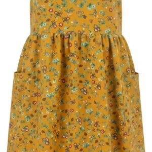 Apron for Women Cotton Linen with Large Pockets Floral No Waist Tie Kitchen Cooking Baking Gardening Aprons Dress