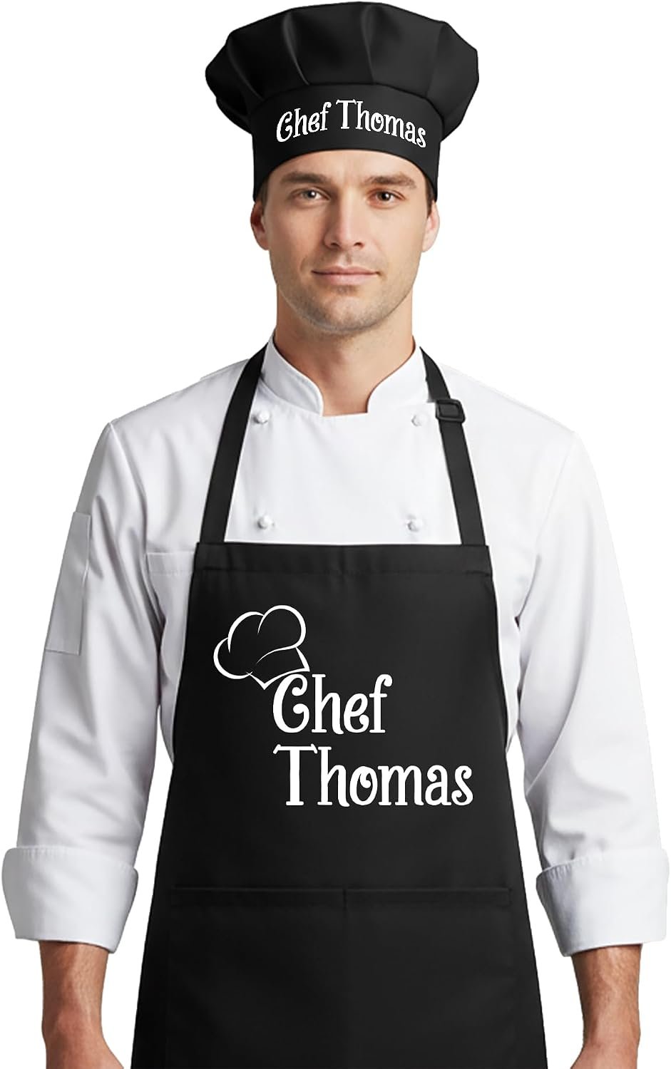 Chef Apron with Custom Name, Personalized Gifts for Men, Dad, Mom, Customizable Aprons for Women with Pockets, Fathers Day Gift, Mothers Day Gift, Valentines Day, Christmas, Birthday, Anniversary