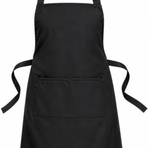 Chef Apron,Cotton Polyester Kitchen Apron with 2Pockets,Adjustable Stain Resistant for Cooking BBQ(1Pcs)