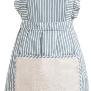 Cute Cotton Apron for Women, Adjustable Bib Cooking Kitchen Aprons with Pockets for BBQ Drawing Baking